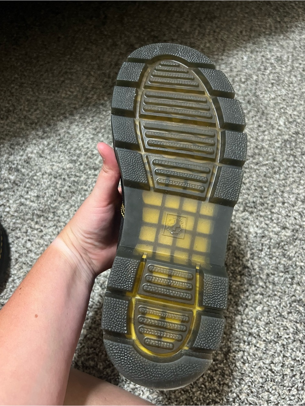 Dr. Martens Women’s Black and Yellow Lace-Up Combat Boots - Picture 13 of 15